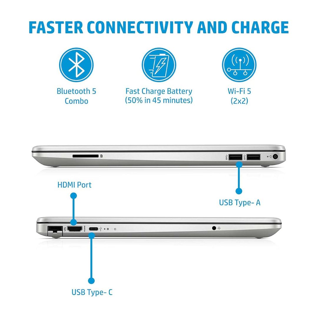 HP 15S-DR Refurbished Laptop | Intel Core i3 11th Gen | 8GB RAM | 512GB NVMe SSD | Intel Iris HD | 15.6" FHD | Silver